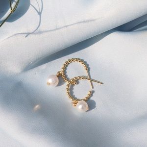 18k Plated Freshwater Pearl Earrings